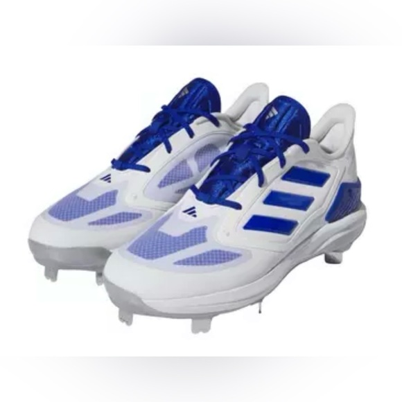 Size 8 Womens Adidas Softball Adizero Pure Hustle 3 White-blue IG7129 New - Picture 1 of 12